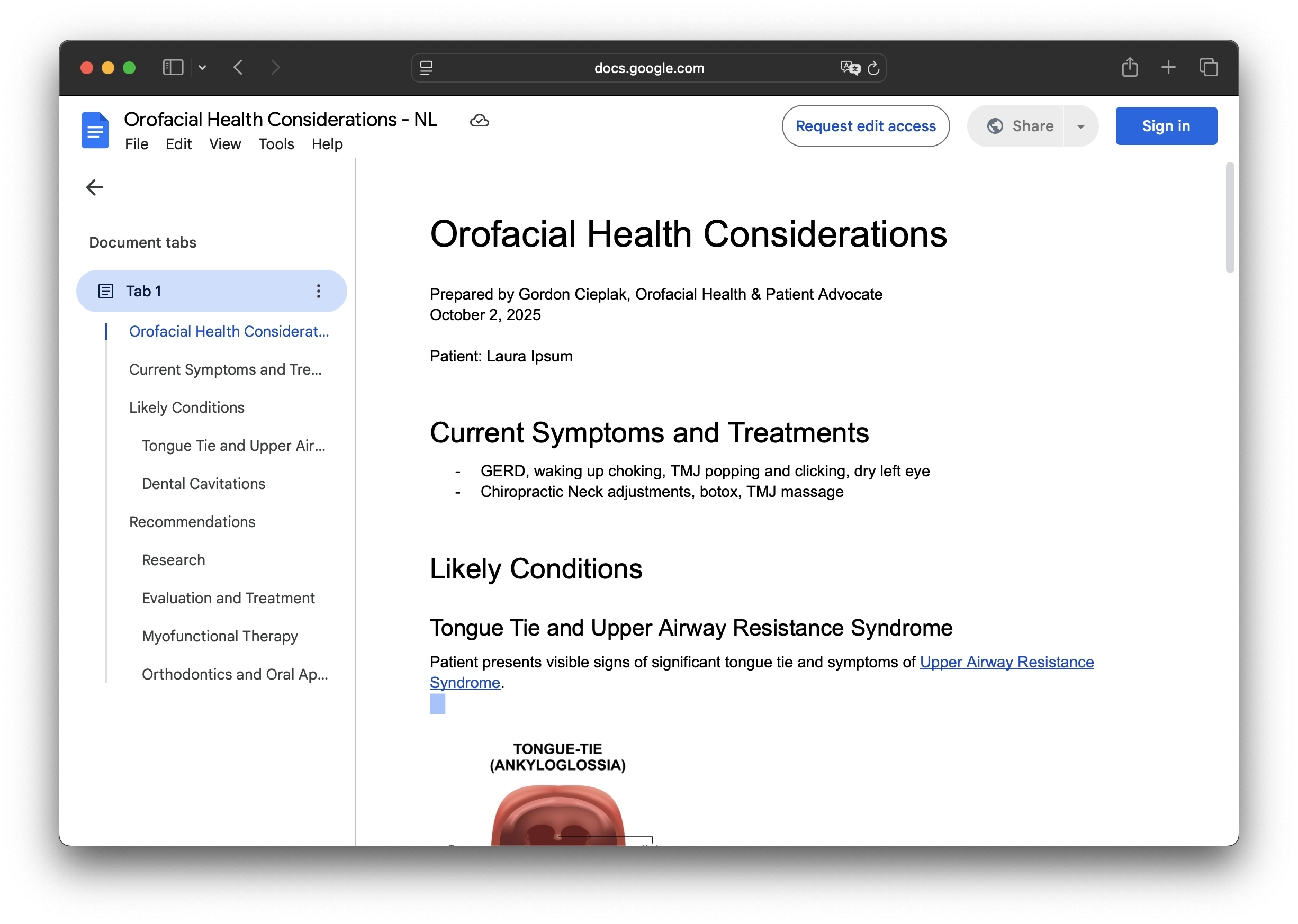 Health Evaluation Example